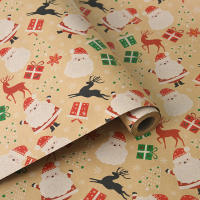 High-end Christmas gift wrapping paper, large-sized children's Christmas and Christmas Eve apple candy gift box packaging material, retro colored paper, paper packing paper, kraft paper, large sheet thumbnail 3
