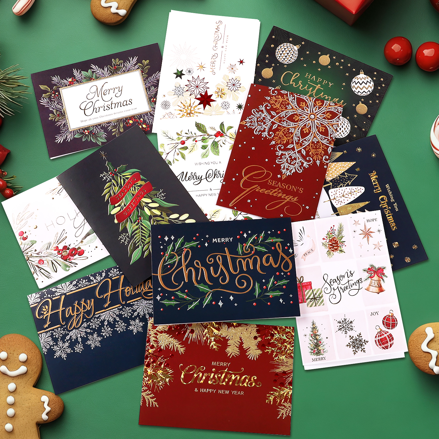 圣诞贺卡圣诞节节日英文对折卡片幼儿园手写祝福折叠创意留言卡儿童宝宝平安夜礼物糖果苹果礼盒明信片高级感