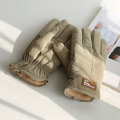 骑行防水2022新款 户外防风防寒加绒加厚保暖手套男款 冬季 五指手套