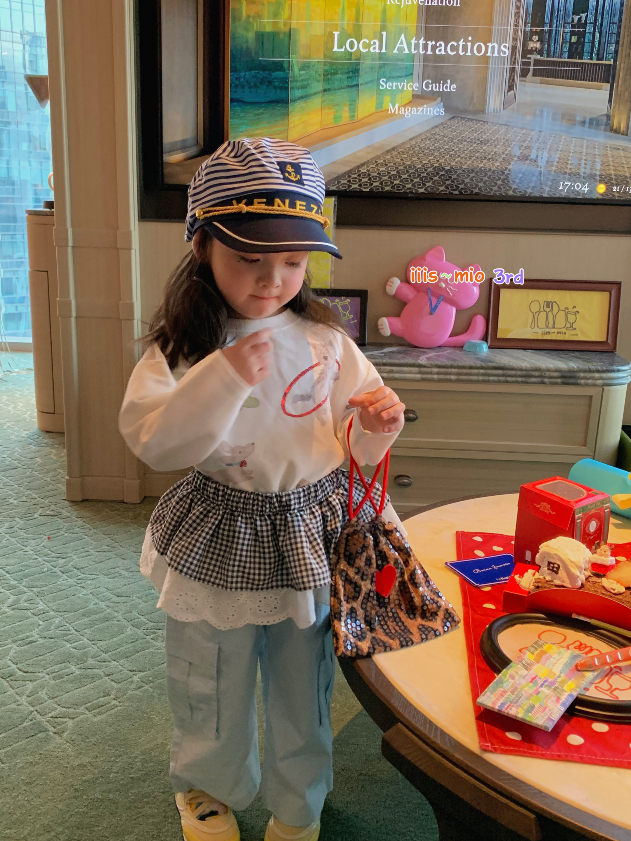 品牌童装春季新品儿童T恤 韩版女童卡通印花拼接格子裙摆上衣