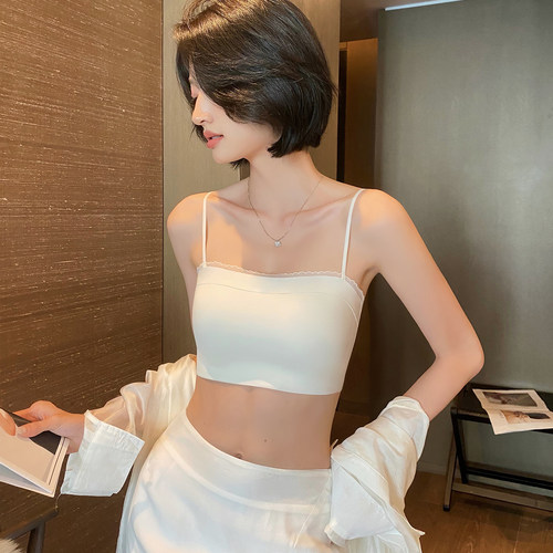 抹胸内衣女防走光夏季薄款小胸舒适无钢圈背心式细肩带美背文胸罩