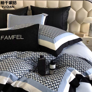 轻奢高级感冬季纯棉四件套加厚100全棉床品2025新款主卧室床笠款
