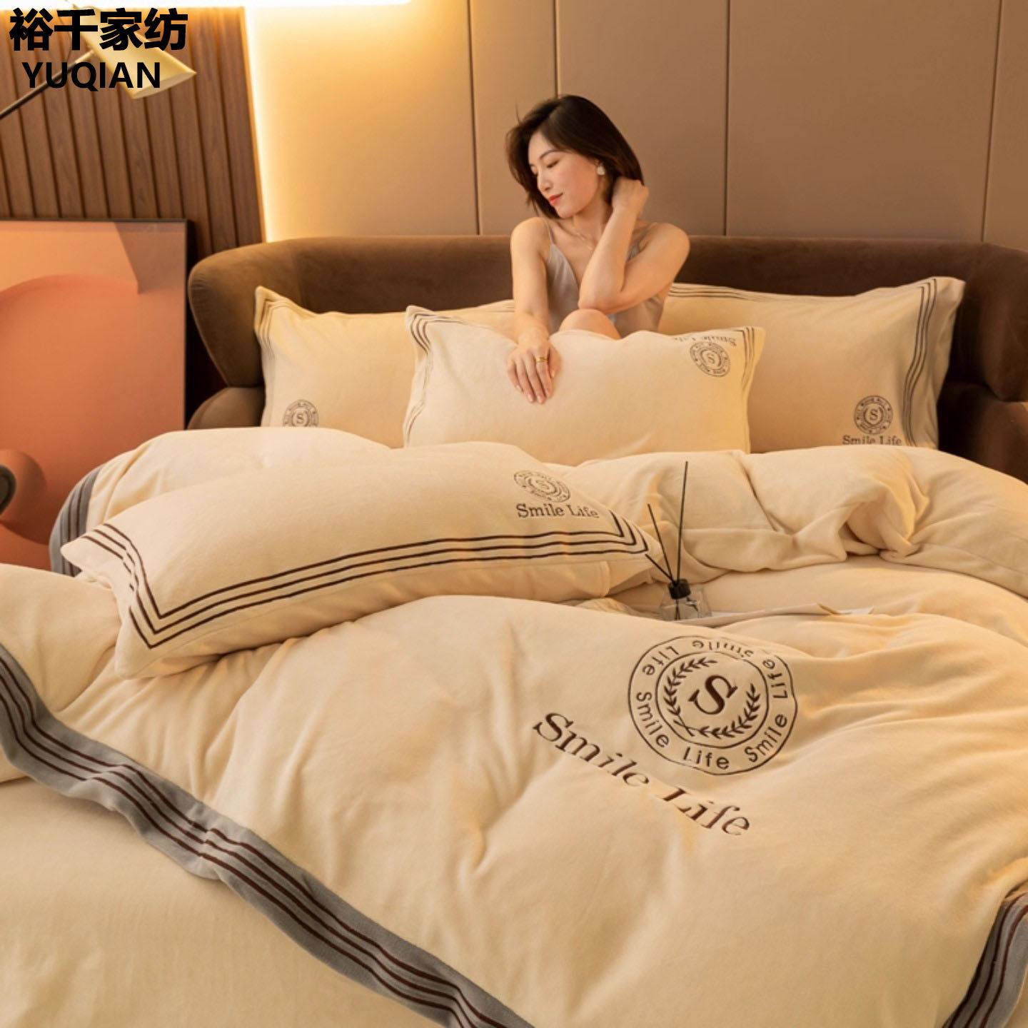 轻奢高端牛奶绒四件套冬季加厚珊瑚绒床品2026新款双面保暖床笠款
