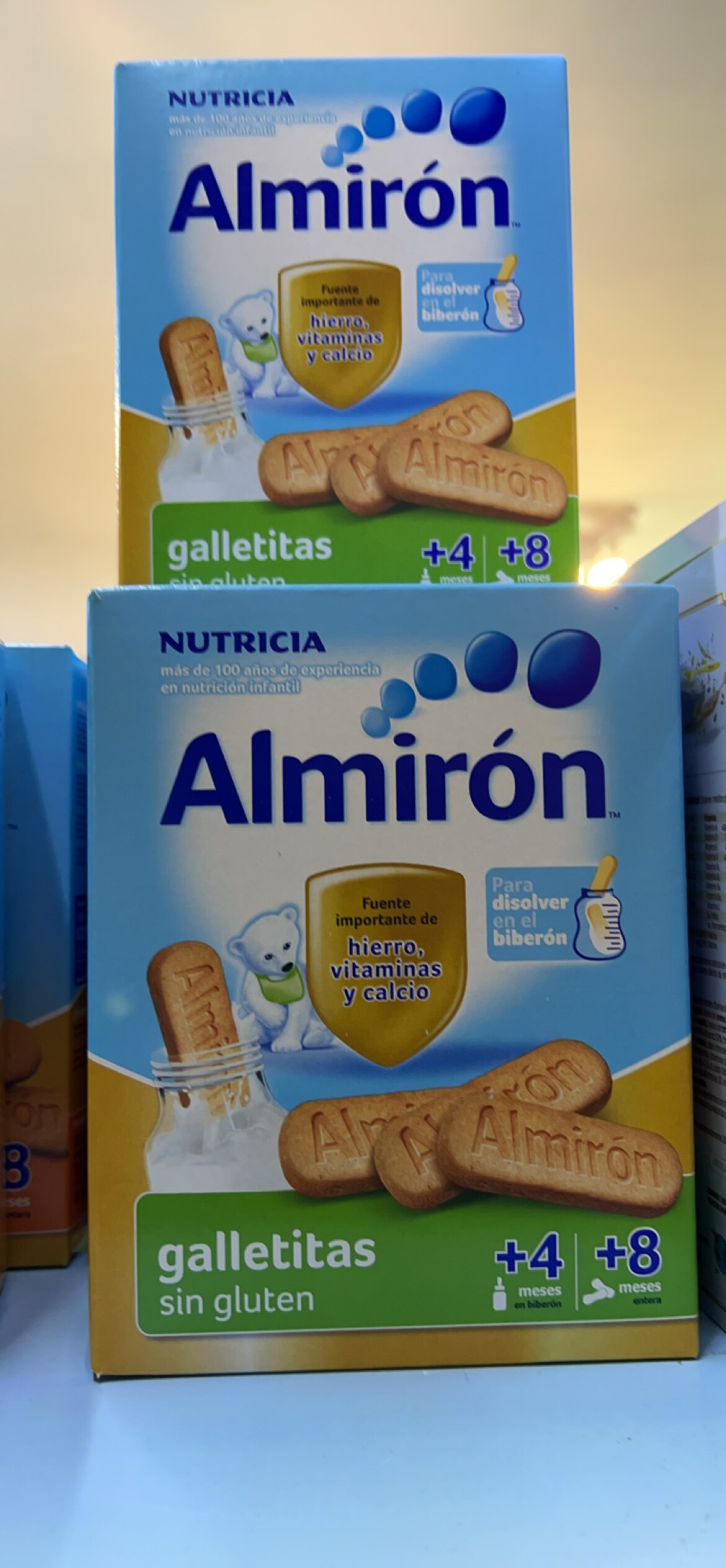 西班牙直邮3盒西班牙ALMIRON牛栏 阿尔米龙 磨牙饼干 4个月以上