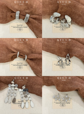 QIUU小众耳钉欧美简约冷淡风耳圈轻奢INS网红时髦气质耳环耳饰女