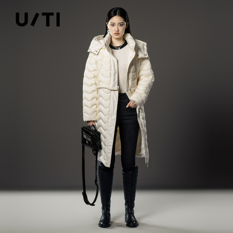 U/TI联名款两穿茧型羽绒服女百搭可拆卸轻盈外套尤缇时尚冬季新款