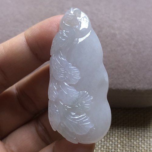 缅甸玉石A货翡翠玉雕玉器文玩起胶冰糯种凤凰玉牌挂件吊坠捡漏价
