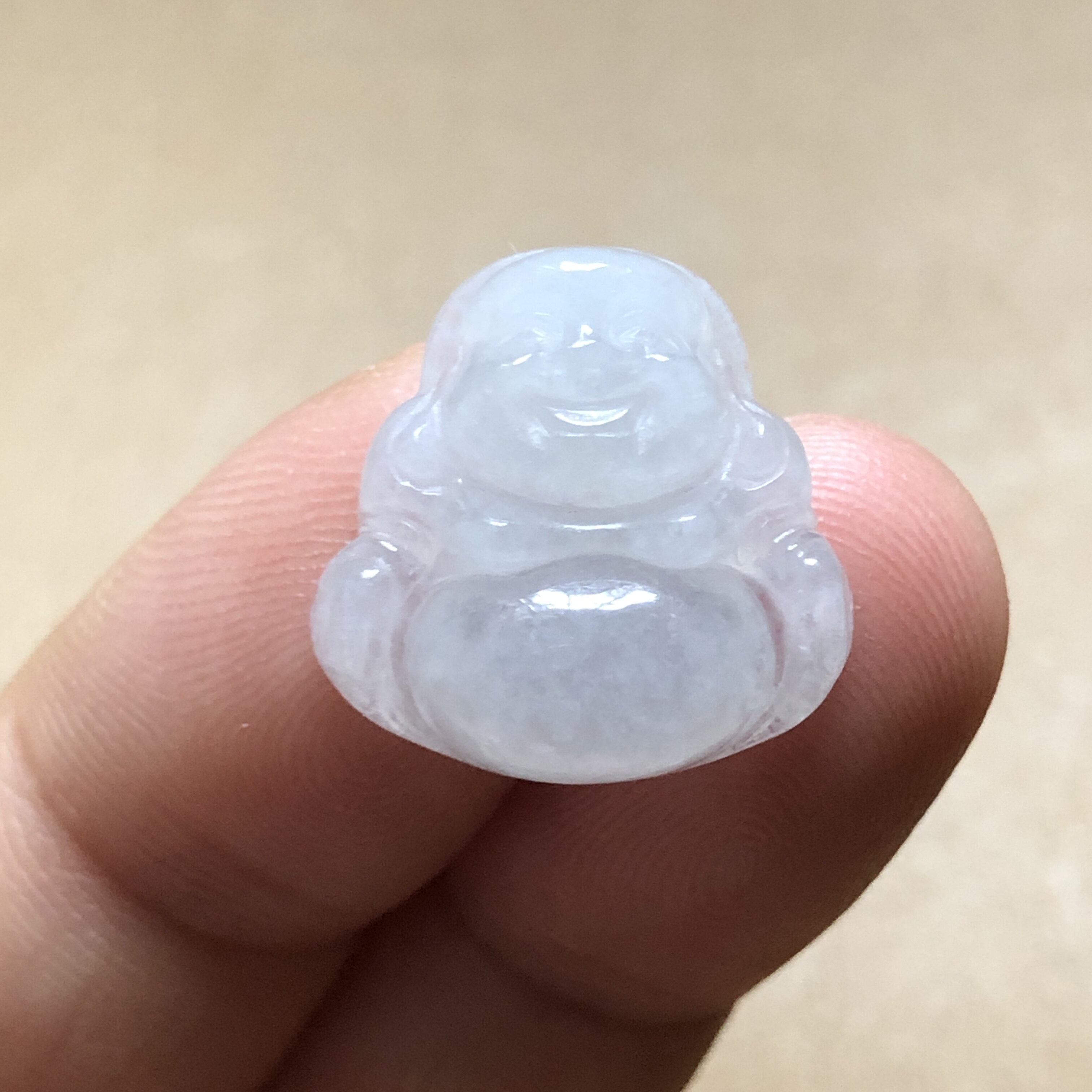 天然缅甸玉翡翠a货糯冰种水圆润饱满小佛公吊坠挂件一物一图捡漏