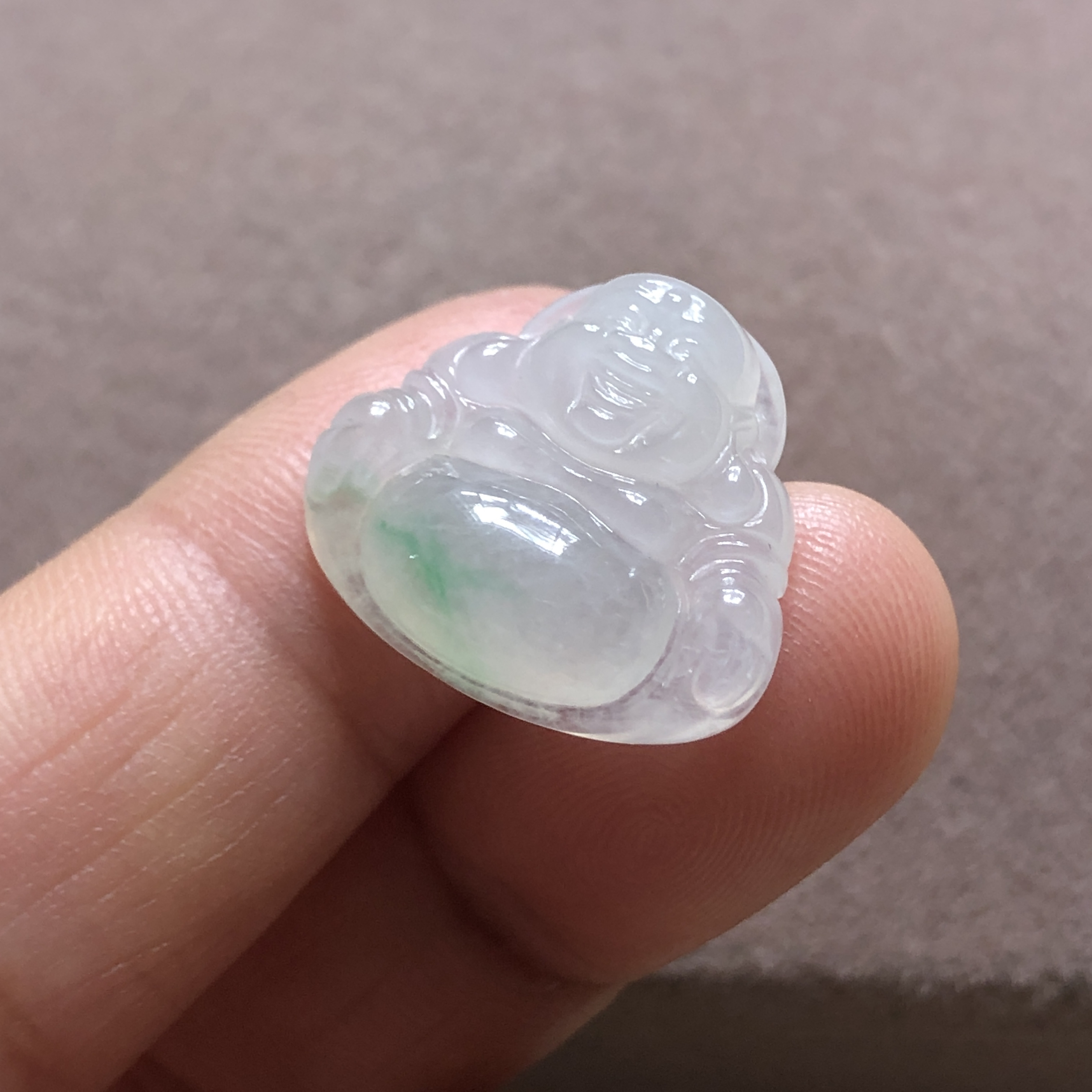 缅甸玉石A货翡翠珠宝玉器老坑料冰种飘阳绿小佛公挂件吊坠捡漏价