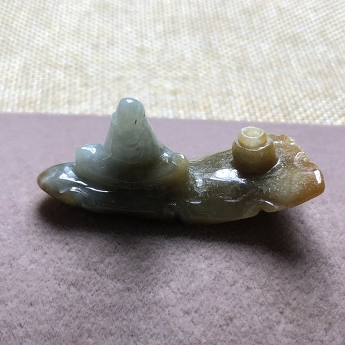 缅甸玉石A货翡翠玉雕玉器文玩冰糯种无相佛悟道香插迷你小摆件