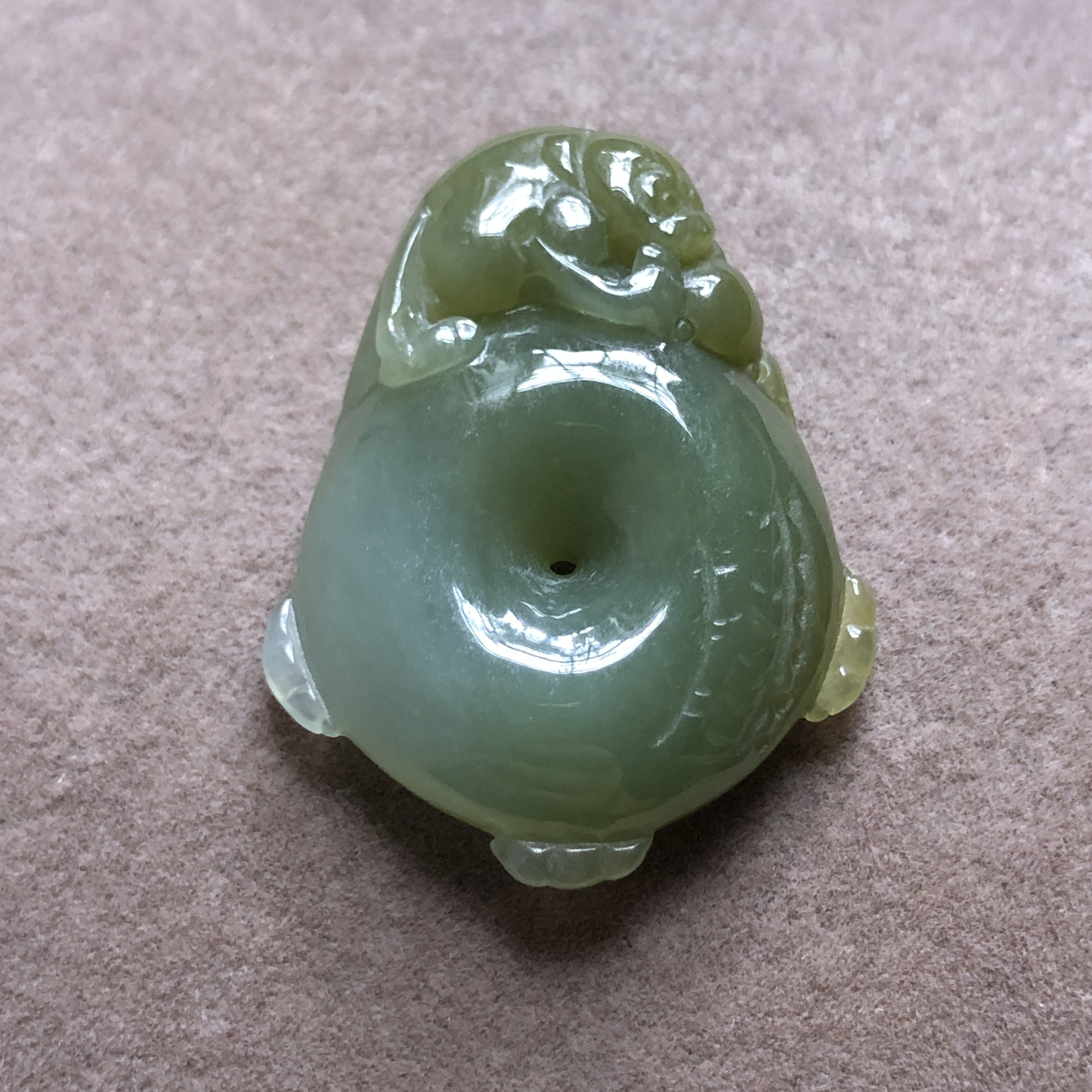 缅甸玉石A货翡翠玉雕玉器文玩冰油满黄翡小猴子玉扣挂件吊坠捡漏