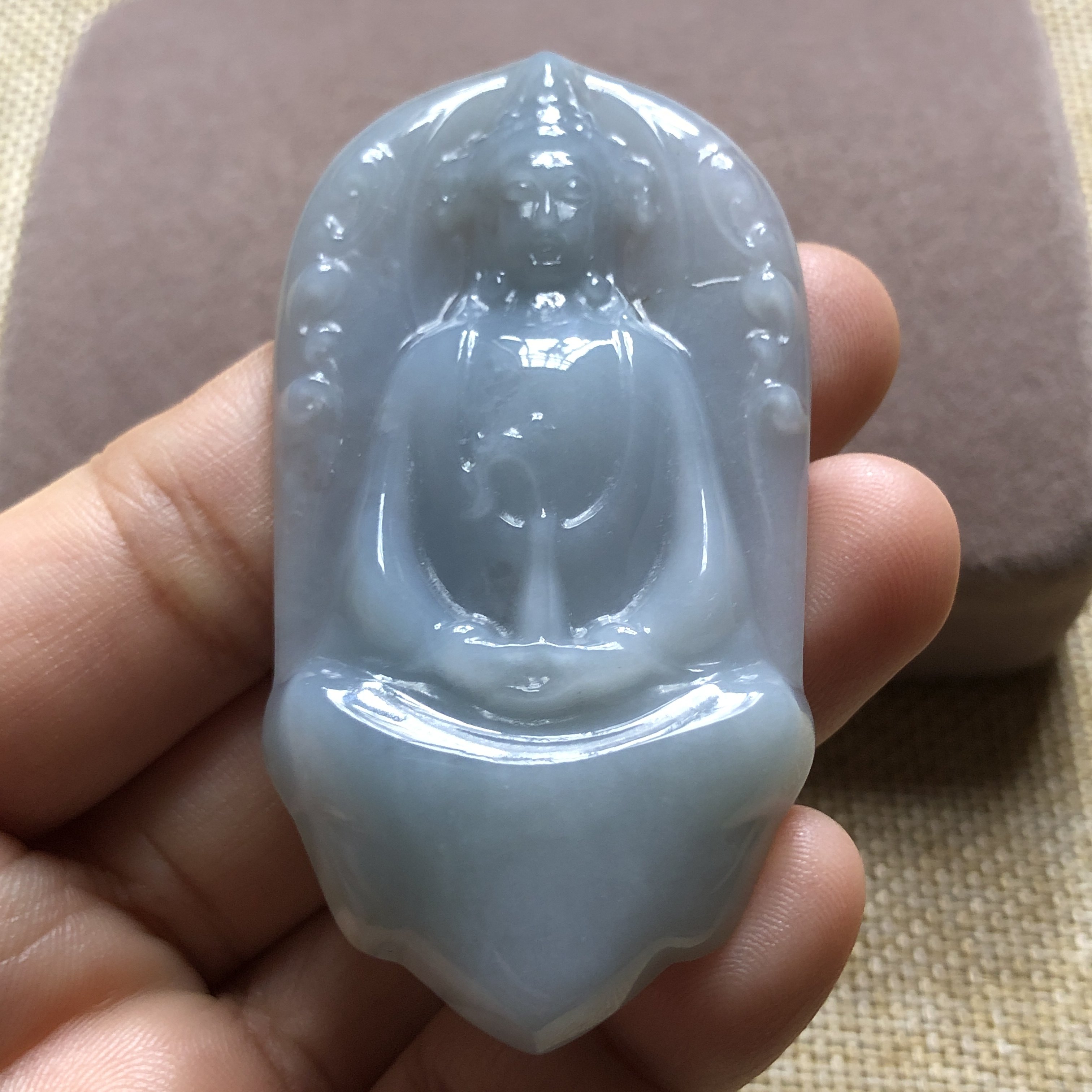 缅甸玉石A货翡翠玉雕玉器文玩冰糯种净瓶观音玉牌挂件吊坠捡漏价