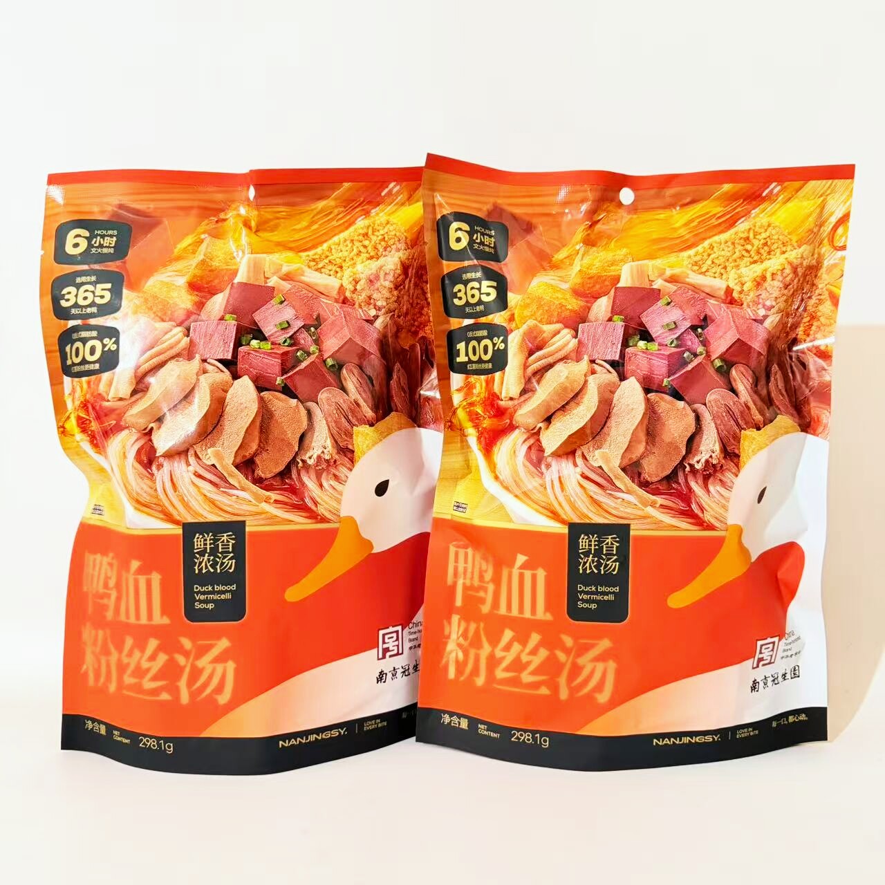 老字号南京冠生园鸭血粉丝汤袋装煮速即食方便早正餐宵夜零食小吃