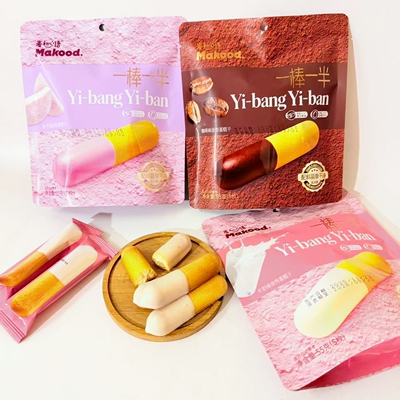 麦初心语一棒一半咖啡香芋牛奶涂层蛋糕干袋装酥软零食点心下午茶