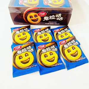 百缘鬼脸咕咕原味巧克力饼干390克盒装酥脆可可丝滑夹心怀旧零食