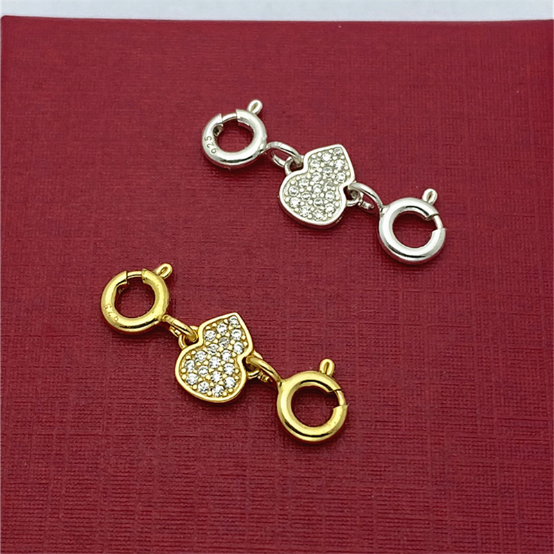 s925纯银葫芦双扣项链连接扣子