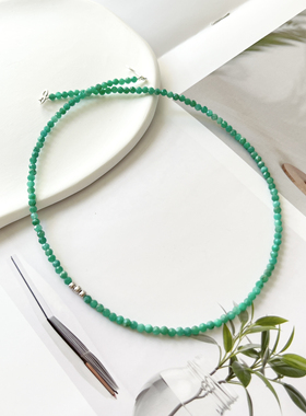 VerGem原创设计天然天河石项链女chokerS925银轻奢小众锁骨颈链