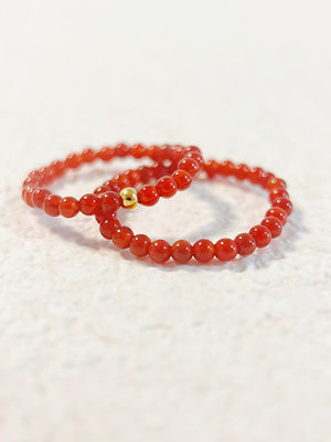 VerGem原创天然红玛瑙戒指2mm极细迷你指环关节戒尾戒手工显白