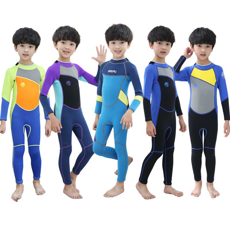 保暖儿童泳衣连体儿童保暖游泳