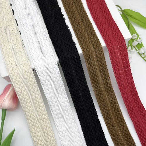 厘米黑白香风包边条水波纹毛线