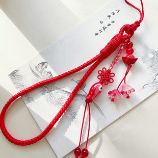 2025新款 手机挂绳手腕饰品挂件小众 中国结复古风手工编织招财短款