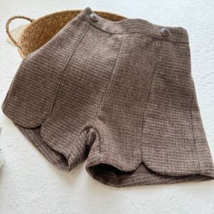 小洛特90-140秋冬出口女童毛呢短裤欧美儿童呢绒短裤