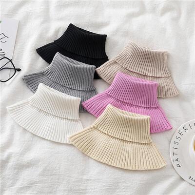 套头围脖保暖护颈毛衣假领子女百