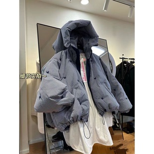 女童刺绣羽绒服冬季2025新款中大童保暖上衣儿童冬装连帽加厚外套