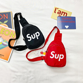 女童包2023新款 可爱卡通斜挎男宝宝婴儿腰包帅洋气帆布小孩子胸包