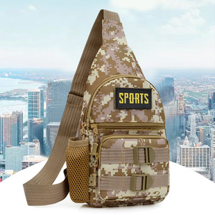 多功能潮牌斜背包单肩斜挎包迷彩休闲男士胸包小包潮流邮差包男包