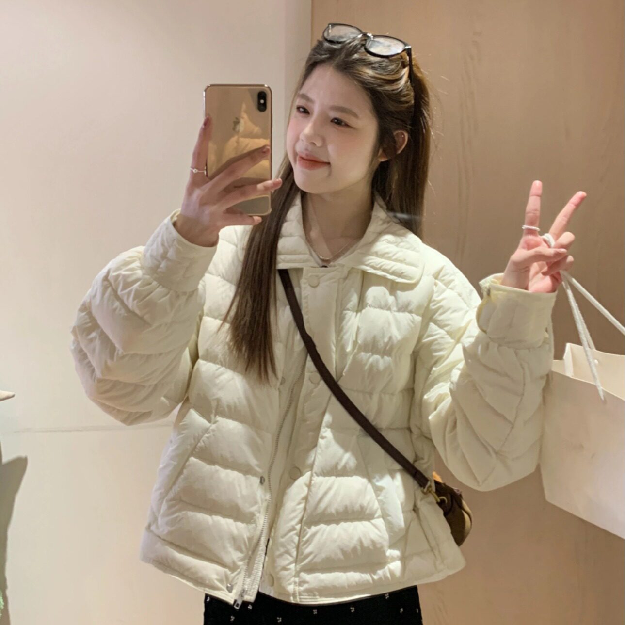 白色轻薄羽绒棉服女秋冬新款韩系棉衣/棉服