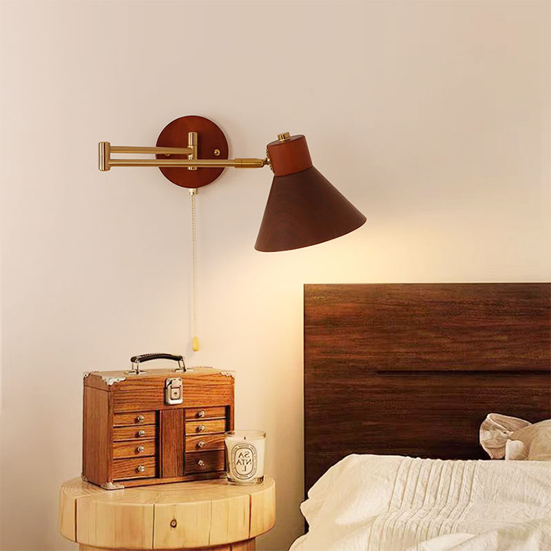 中古卧室床头壁灯可位移摇臂灯