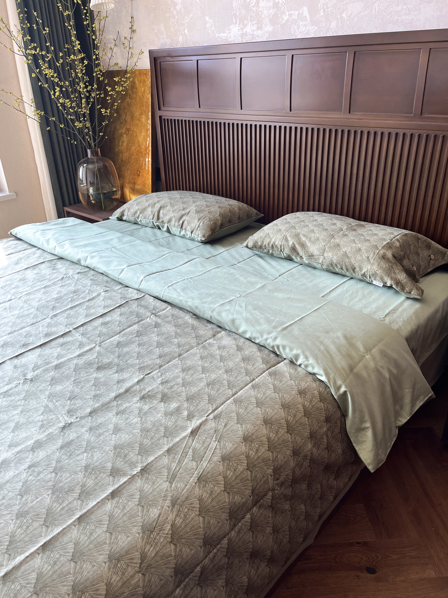 欧美订单纯棉贡缎埃及棉双人四件套全棉柔滑亲肤扣子款出口新品