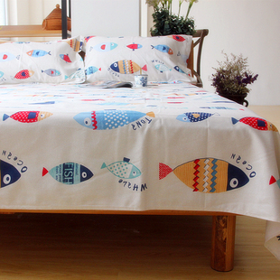 夏季 1.5床1.8床 单人双人床单单件全棉老粗布纯棉帆布凉席被单1.2