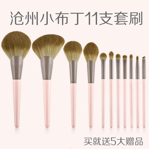 沧州小布丁11支套刷扇形散粉腮红眼影初学者全套受受小狼化妆工具