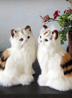 仿真猫咪摆件家居装饰品摆件结婚礼物工艺品乔迁场景布置公仔礼物