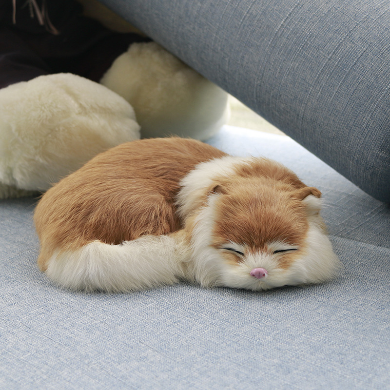 新款仿真猫咪模型家居装饰品桌面摆件真皮毛动物玩偶软装饰品摆设