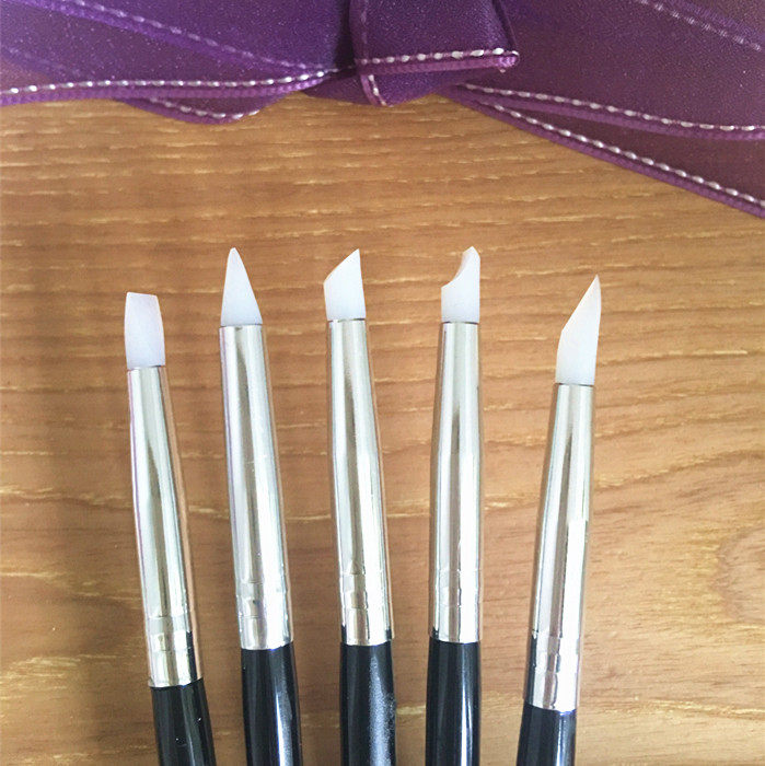 5支装 留白液留白胶专用硅胶笔 水彩水粉造型笔留白笔绘画机理笔