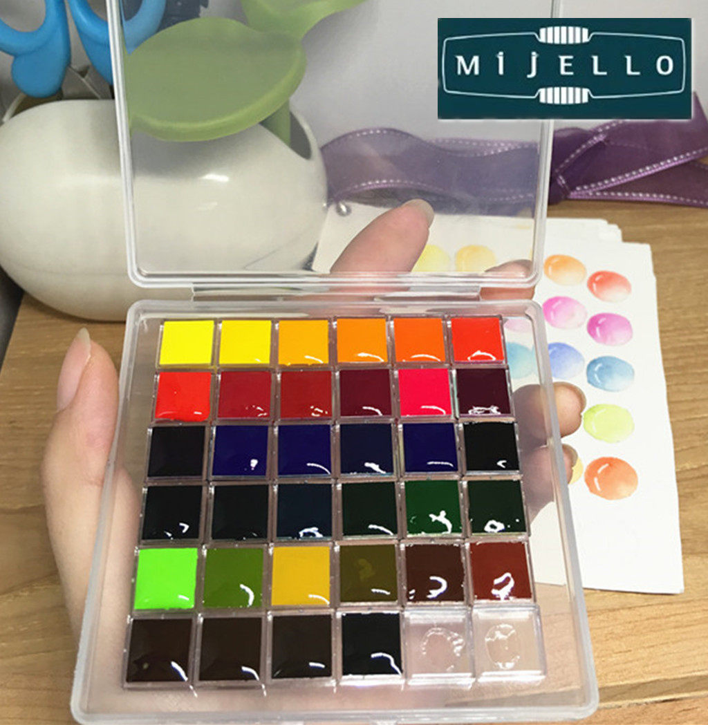 【包邮】韩国 美捷乐mijello大师级金装34色 高浓度水彩颜料分装