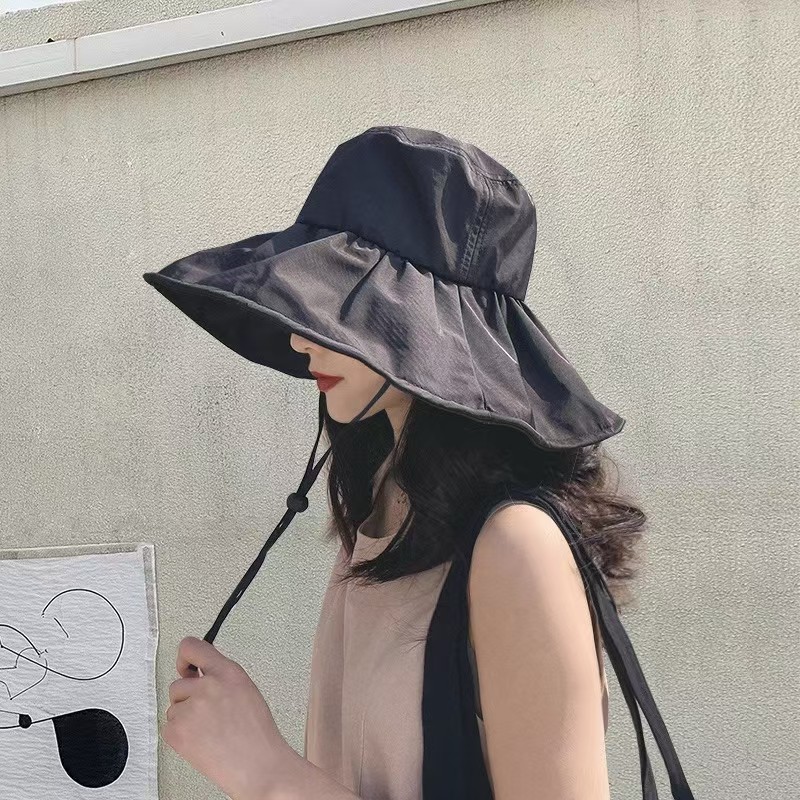黑胶防晒遮阳帽女夏季薄款遮脸大