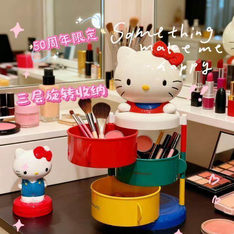 高品质卡通猫咪旋转三层首饰桌面