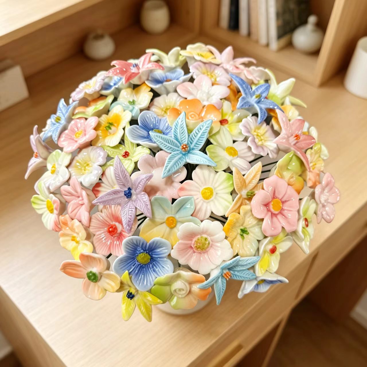 陶瓷永生小花情人节送礼花束花瓶