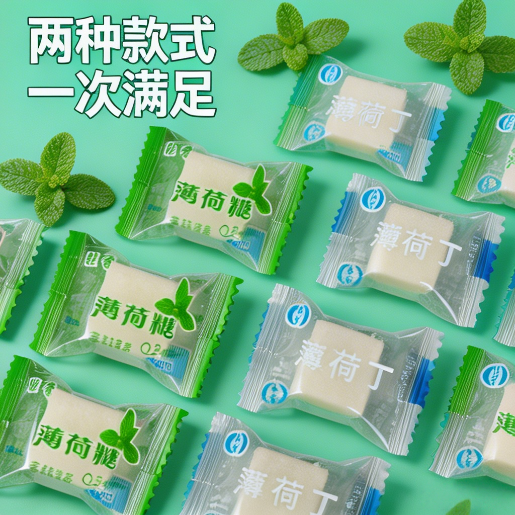 老式薄荷糖清凉薄荷糖老牌子方块独立小包装散装便宜糖果商用批发