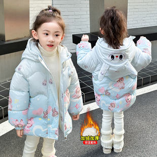 女童棉服冬装2025新款女孩洋气时髦棉衣袄子女宝冬季加厚保暖外套