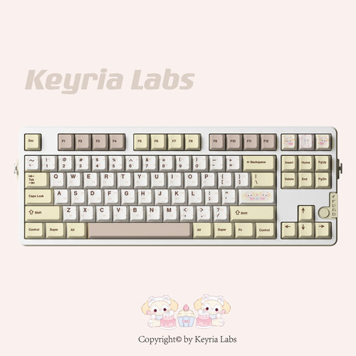 Keyria Labs/ 小熊茶话会 小熊黄 PBT客制化键帽 五面热升华