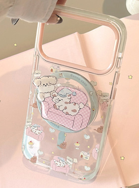 少女心卡通可爱小狗适用于iPhone17手机壳新款苹果16promax硅胶透明15全包14防摔软壳13磁吸保护套17pro女款