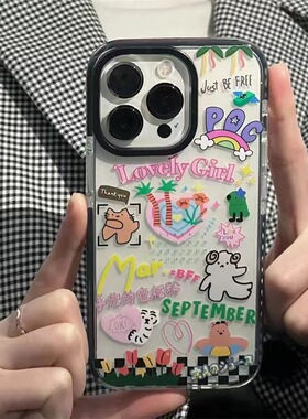小红书爆款iPhone13新款潮牌14promax苹果11手机壳8plus高级感xs/8p女xr卡通可爱保护壳12硅胶软壳
