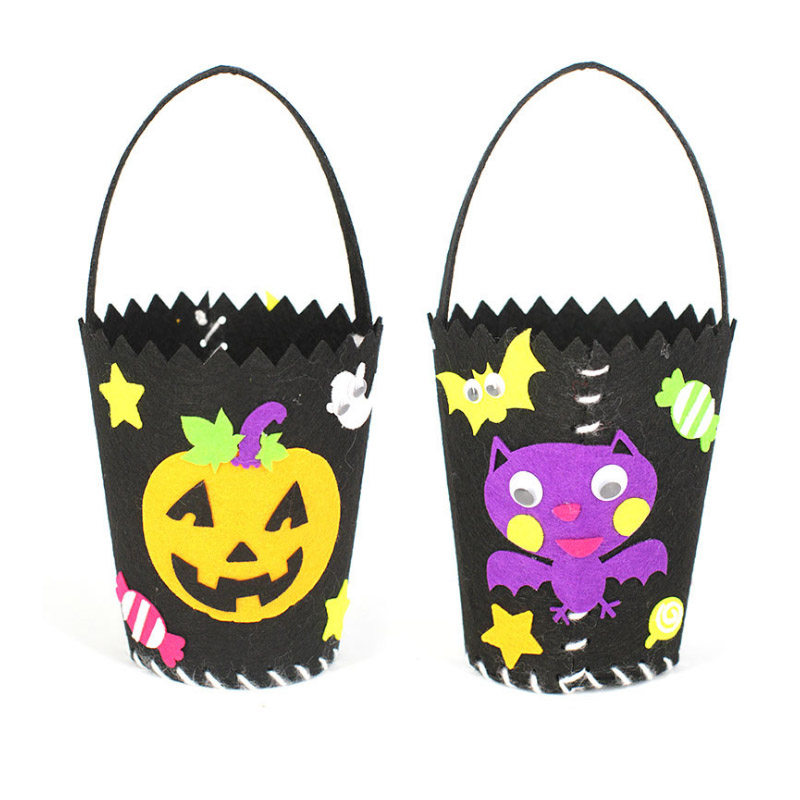 1 할로윈 부직포 토트 백 캔디 백 캔디 백 작은 선물 가방 부직포 DIY 펠트 소형 토트 백