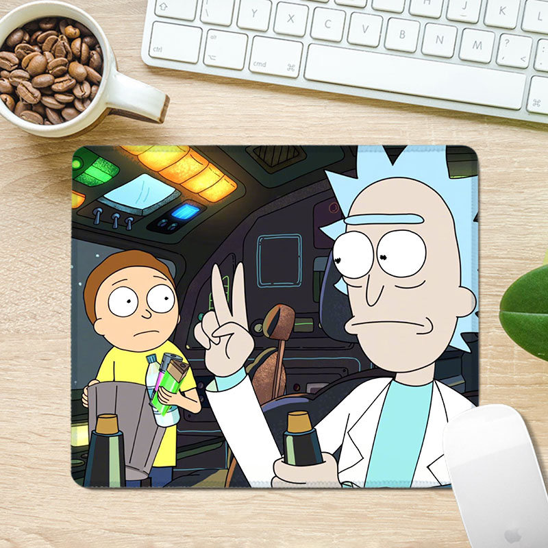 瑞克和莫蒂周边动漫鼠标垫小号rick snd morty包边防滑胶垫定做女