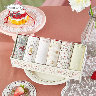 秘语内裤 田园风小碎花中腰无痕平角裤 柔软舒适少女短裤 女2026新款